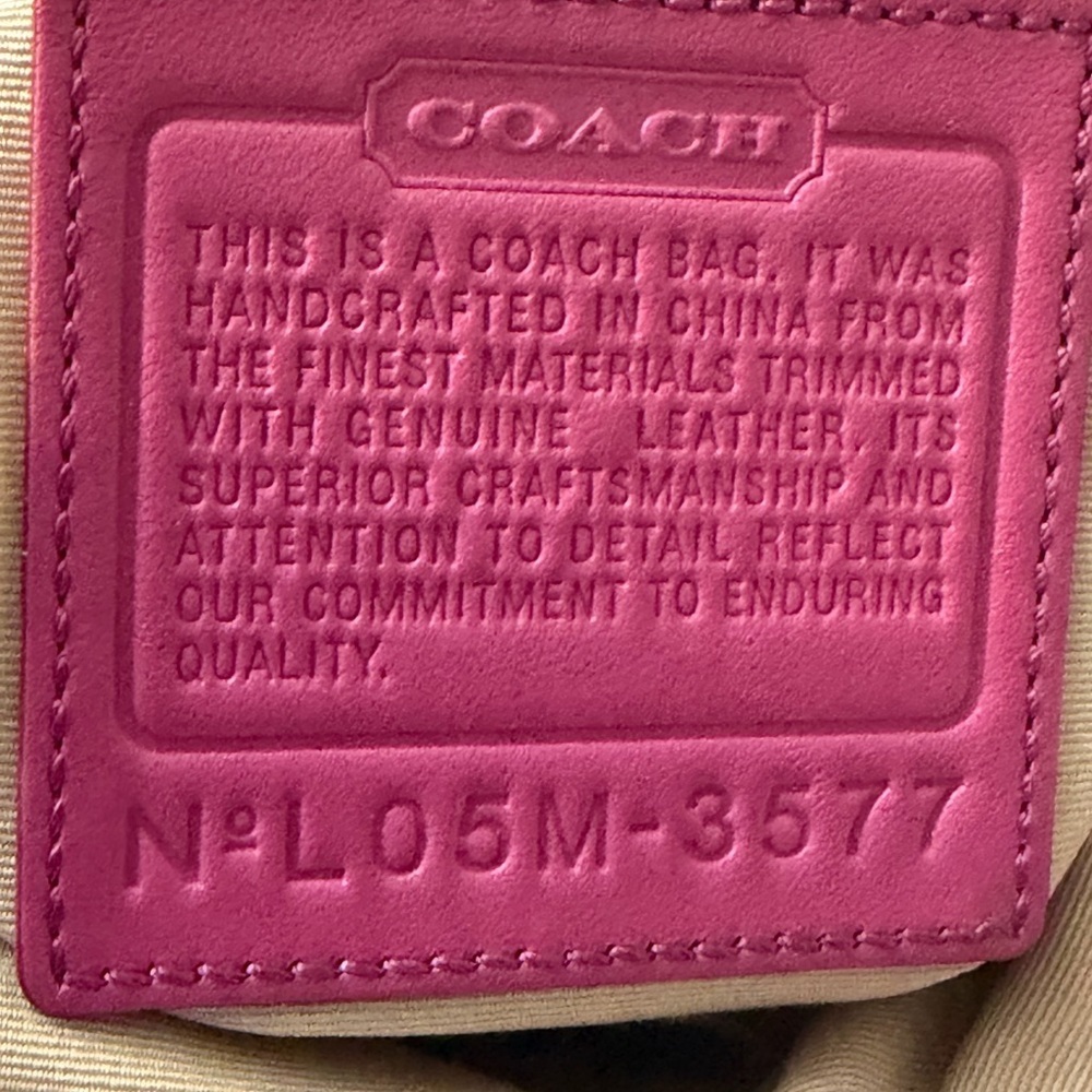 Coach Pink and Brown Signature Shoulder Bag - Picture 11 of 12
